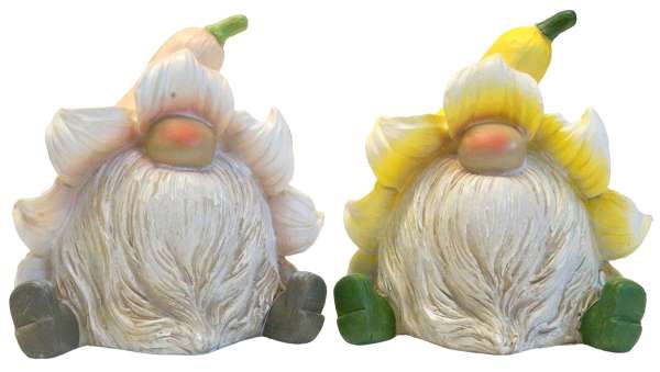2er Set Goldiger Gnom Glocky groß ca. 17 cm - Dekofigur